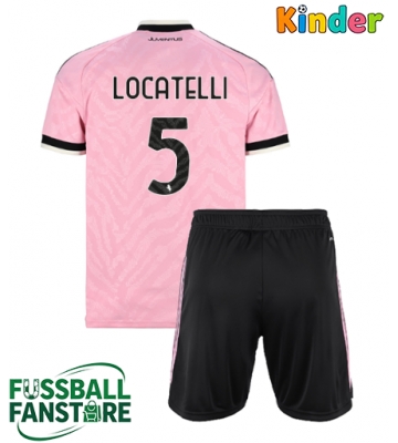 Juventus Manuel Locatelli #5 Replik Auswärtstrikot Kinder 2026-27 Kurzarm (+ Kurze Hosen)